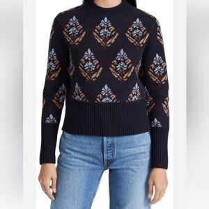 Tory Burch embellished Block Print Patterned  Wool Sweater